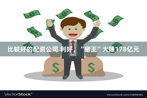 比较好的配资公司 利好，“猪王”大赚178亿元