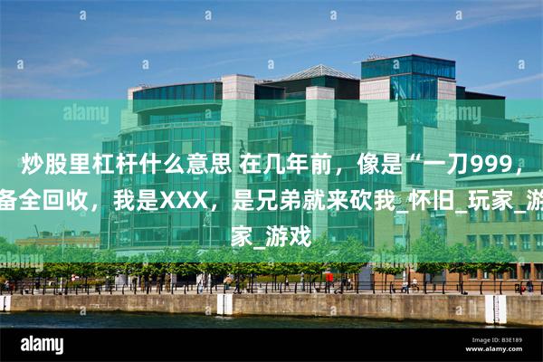 炒股里杠杆什么意思 在几年前，像是“一刀999，装备全回收，我是XXX，是兄弟就来砍我_怀旧_玩家_游戏