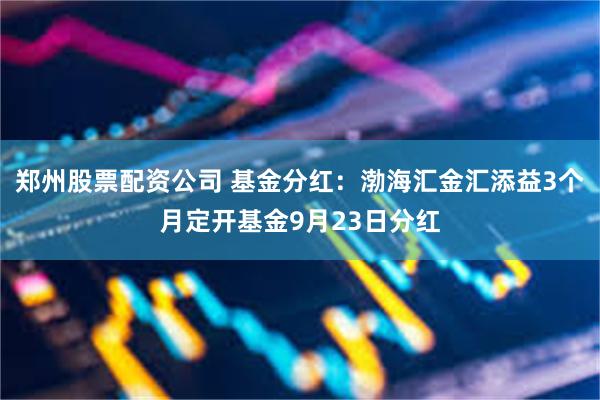 郑州股票配资公司 基金分红:渤海汇金汇添益3个月定开基金9月23日分红